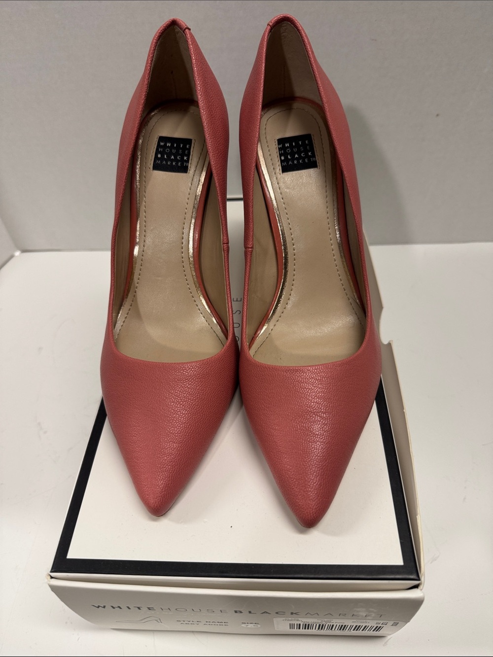 White House Black Market Coral-Pink Pointed-Toe Pumps